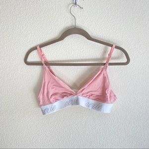 Aerie pink cotton bralette
